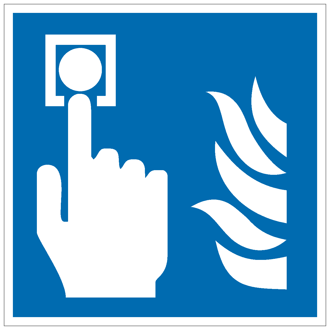 Brandschutzzeichen Brandmelder manuell / blau