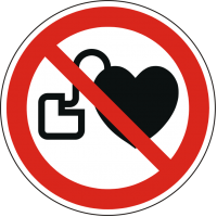 Verbotszeichen Kein Zutritt für Personen mit Herzschrittmacher